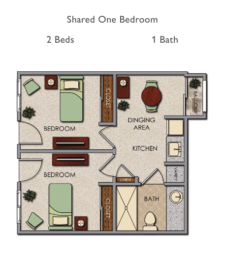 Scottsdale - Shared One Bedroom